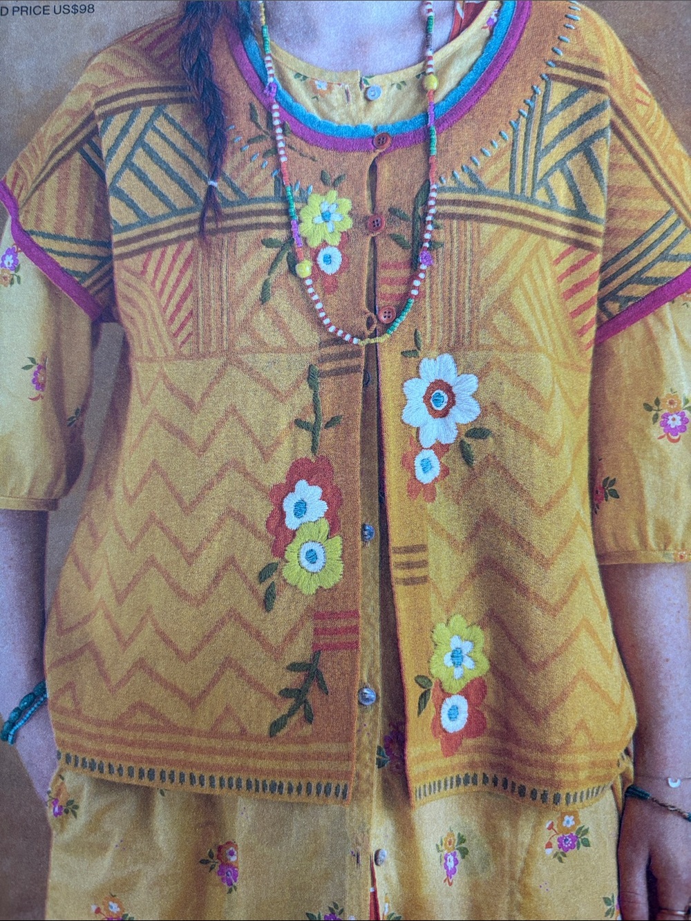 Gudrun Sjoden “Occitane” Embroidered Cardigan, Multi, Size Medium